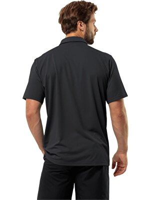 Jack Wolfskin Delgami Polo M Erkek Siyah Polo T-Shirt