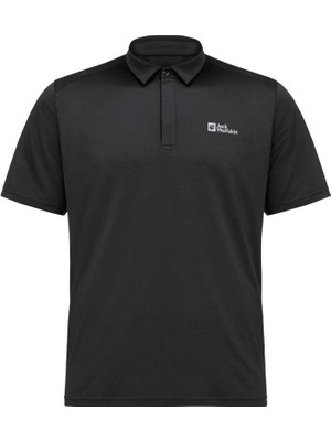 Jack Wolfskin Delgami Polo M Erkek Siyah Polo T-Shirt