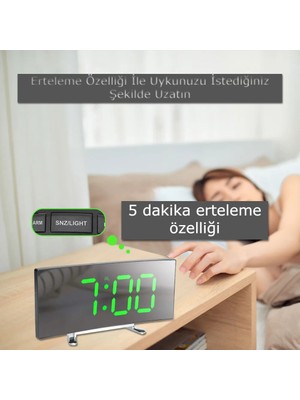 Dailytech Oval Dijital Masa Saati Alarm Termometre Zaman