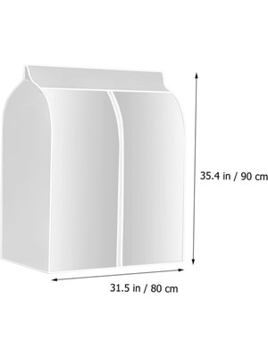 Fsfeng Giysi Kılıfı Dolap Için Askılı Giysi Çantaları Saklama Bez Koruyucu Giysiler Için Saklama Torbaları Yarı Saydam Giyim Çantası Elbise Askısı Çantası Peva - Elbise Kılıfı Beyaz (Yurt Dışından)