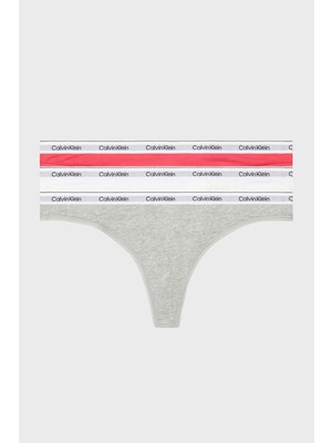 Calvin Klein Streç Pamuklu 3 Pack Tanga Külot 000QD5209ENP4 Bayan Külot 000QD5209E Np4