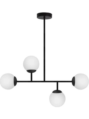 Eray Aydınlatma Opal Camlı 4lü Siyah Avize