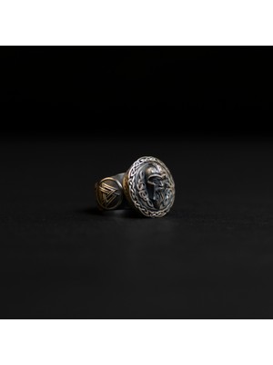 Emren Jewelry Viking Tanrısı Odin 3D Gümüş Erkek Yüzük