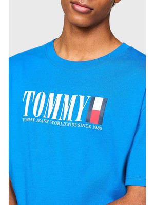 Tommy Jeans Pamuklu Bisiklet Yaka T Shirt Erkek T Shirt DM0DM18533 C2T