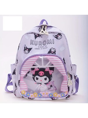 Sanrio Kuromi Sırt Çantası, Kolej Stili Seyahat Sırt Çantası, Çizgi Film Anime Laptop Okul Çantası