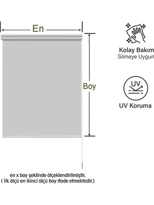 Mekstor Gri Güneşlik Stor Perde ( Etek Düz )