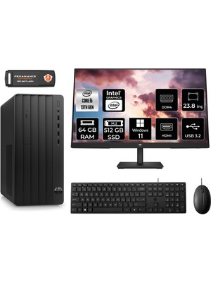 Hp Pro Tower 290 G9 Intel Core I5 13500 64GB 512GB SSD 23.8" Fhd Monitör 8T2W9ES W11H Masaüstü Bilgisayar & Per4 USB Bellek 8T2W9ESMNT397