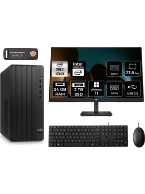 Hp Pro Tower 290 G9 Intel Core I3 13100 24GB 2tb SSD 23.8" Fhd Monitör 8T2X0ES W11H Masaüstü Bilgisayar & Per4 USB Bellek 8T2X0ESMNT374