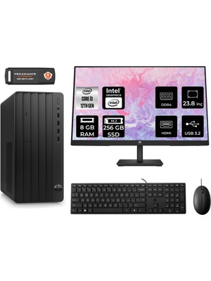 Hp Pro Tower 290 G9 Intel Core I3 12100 40GB 2tb SSD 23.8" Fhd Monitör 6D3A1EA W11P Masaüstü Bilgisayar & Per4 USB Bellek 6D3A1EAMNT439