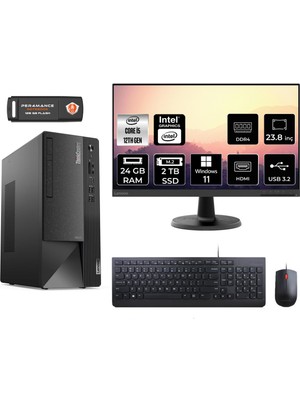 Lenovo Thinkcentre Neo 50T Intel Core I5 12400 24GB 2tb SSD 23.8" Fhd Monitör W11H 11SE00BJTX Masaüstü Bilgisayar & Per4 USB Bellek 11SE00BJTXMNT374