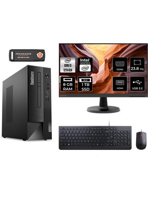 Lenovo Thinkcentre Neo 50S Intel Core I3 12100 8gb 1tb SSD 23.8" Fhd Monitör Fdos 11SX002VTX Masaüstü Bilgisayar & Per4 USB Bellek 11SX002VTXMNT303