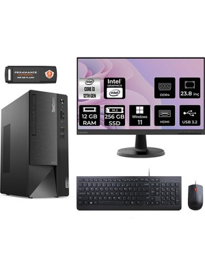 Lenovo Thinkcentre Neo 50T Intel Core I3 12100 12GB 256GB SSD 23.8" Fhd Monitör W11P 11SC001ATX Masaüstü Bilgisayar & Per4 USB Bellek 11SC001ATXMNT406