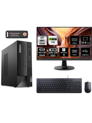 Lenovo Thinkcentre Neo 50S Intel Core I3 12100 40GB 256GB SSD GT730/4GB 23.8" Fhd Monitör W11P 11SX002VTX Masaüstü Bilgisayar & Per4 USB Bellek 11SX002VTXMNT2436