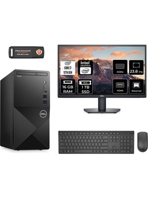 Dell Vostro 3910MT Intel Core I7 12700 16GB 1tb SSD 23.8" Fhd Monitör Fdos N7600VDT3910 Masaüstü Bilgisayar & Per4 USB Bellek N7600VDT3910MNT313