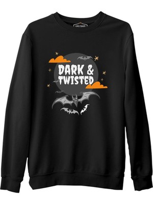 Lord T-Shirt Cadılar Bayramı - Dark And Twisted Siyah Erkek Kalın Sweatshirt