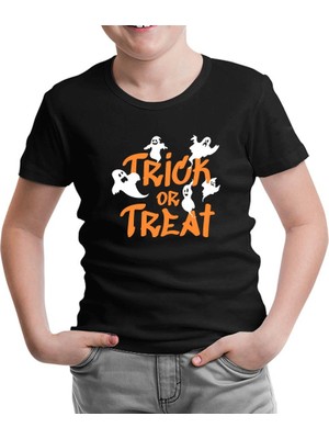 Lord T-Shirt Cadılar Bayramı - Şaka Mı Şeker Mi Siyah Çocuk Tshirt