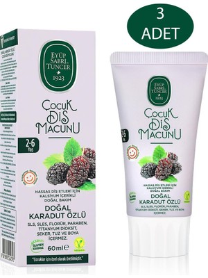 Eyüp Sabri Tuncer Doğal Karadut Özlü 2-6 Yaş Çocuk Diş Macunu 60 ml 3 Adet