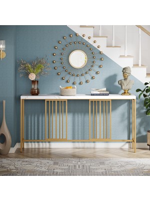 Tolia Home Modern Gold Renk Metal Iskeletli  Dresuar ve Konsol