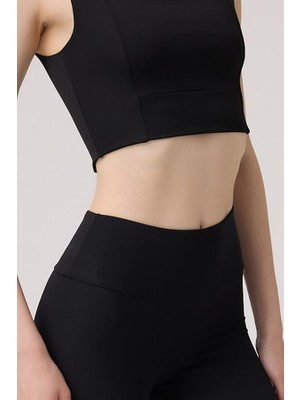 COTTONHILL Siyah Kare Yaka Crop Top Büstiyer