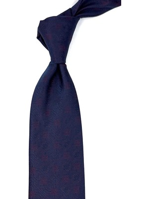 Kravatkolik Lacivert Motif Desen Mendilli Klasik Kravat KK12543