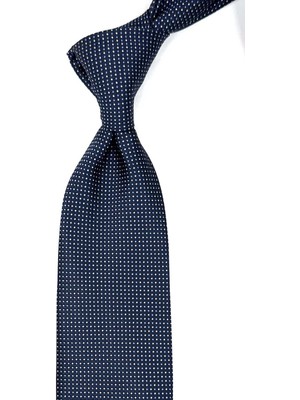 Kravatkolik Lacivert Nokta Desen Mendilli Klasik Kravat KK12596