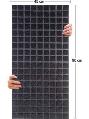 Tink Akustik ve Dekoratif Kare Desenli Keçe Panel 45X90 cm / 2 Adet / 0,81 M²