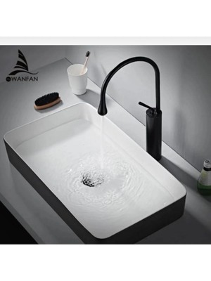 İsaoğlu Mat Siyah Çanak Lavabo Bataryası Lavabo Armatür Drop Design Musluk Batarya