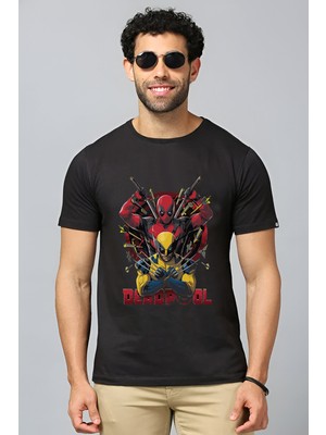 Populus Deadpool And Wolverine Wars Siyah T-Shirt