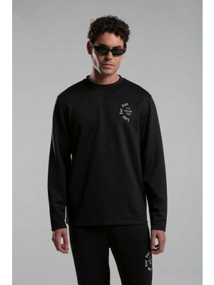 Benmanaj Erkek Baskılı Bisiklet Yaka Scuba Sweatshirt