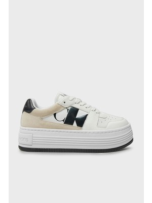 Calvin Klein Logolu Deri Sneaker Ayakkabı YW0YW014820LD Bayan Ayakkabı YW0YW01482 0ld