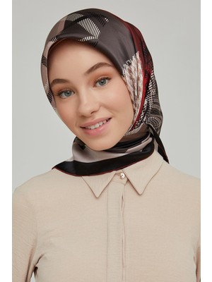 Armine Nostalji Serisi %100  Ipek Twill Eşarp 8620D-04