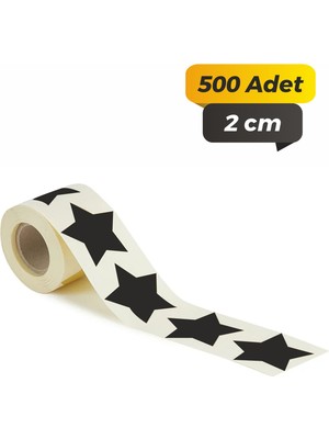 Sb Store Yıldız Kesimli Siyah Renkli Çok Amaçlı Etiket 2cm - 500 Adet