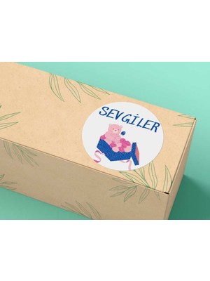 Casalinghi Sevgiler Etiketi Yuvarlak Mat Sticker Cute With Love Label 4 cm 33 Adet