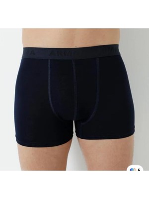 Erkek Lacivert Likralı Boxer 3 Lü Paket