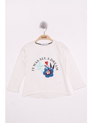 Toontoy Kids Toontoy Kız Çocuk Pullu Güllü Nakışlı T-Shirt