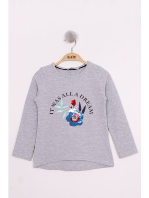 Toontoy Kids Toontoy Kız Çocuk Pullu Güllü Nakışlı T-Shirt