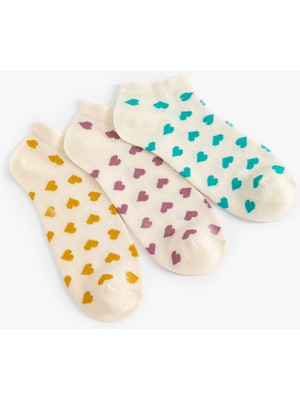 Koton Kalpli 3'lü Patik Çorap Seti Çok Renkli