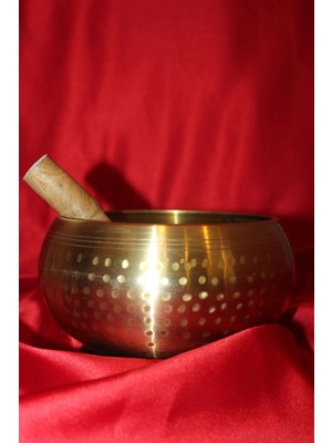 Rahan Pirinç Meditasyon Çanı Yoga Çanı Tibet Çanağı Singing Bowl 17 cm 7 Element Minderli