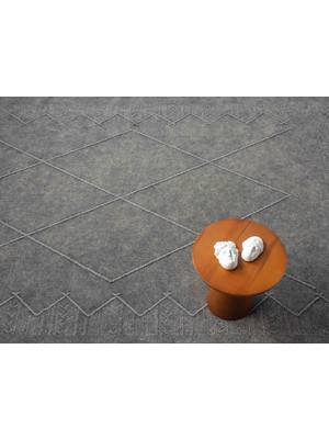 Carpetrium Home Antique Mnc Grey - Dört Tarafı Saçaklı Pamuklu Yıkanabilir Kilim