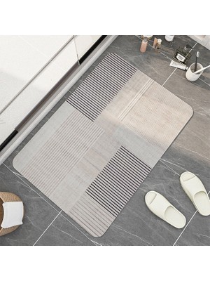 Yaci Shop N8 Tarzı 60X90CM Süper Emici Banyo Paspas Kaymaz Banyo Halısı Diatom Çamur Çabuk Kuruyan Geometri Banyo Paspas Giriş Kapısı Iskandinav Paspaslar (Yurt Dışından)