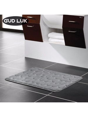 Yaci Shop Menekşe Tarzı 400MMX600MM 3D Stone Memory Foam Banyo Paspası Kalınlaşma Yavaş Toparlanma Paspas Kaymaz Banyo Paspası (Yurt Dışından)