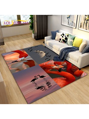 Yaci Shop No.17 Tarzı 40X60CM 3D Iskandinav Yaratıcı Flamingo Kuş Alan Kilim, Halı Kilim Oturma Odası Yatak Odası Kanepe, Mutfak Banyo Paspas Kaymaz Zemin Mat (Yurt Dışından)