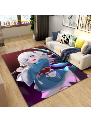 Yaci Shop No.25 Tarzı 100X120CM Gawr Gura Hololive Sevimli Anime Köpekbalığı Alan Kilim, Oturma Odası Yatak Odası Kanepe Paspas Dekorasyon Için Halı Halı, Çocuklar Kaymaz Zemin Mat (Yurt Dışından)