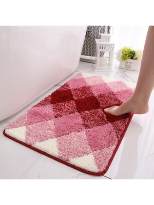 Yaci Shop Kırmızı Stil 40X60CM Degrade Tarzı Banyo Halı Akın Duş Odası Kaymaz Banyo Paspas Ev Tuvalet Emici Halı Li Lavabo Pedi (Yurt Dışından)