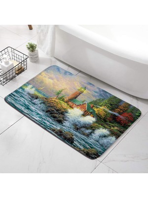 Yaci Shop 4263T-DD Stili 45X75CM Kum Plaj Mutfak Banyo Paspas Deniz Kabuğu Denizyıldızı Halılar Ev Odası Dekor Kaymaz Yumuşak Banyo Halıları Giriş Paspas Ayak Mat (Yurt Dışından)