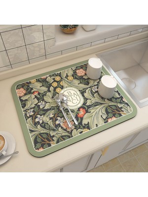 Yaci Shop S3 Tarzı 40X50CM Emici Sofra Paspaslar Banyo Paspas Kaymaz Drenaj Placemat Bulaşık Kurutma Pedi Isıya Dayanıklı Tezgah Üstü Mat Ev Aksesuarı (Yurt Dışından)