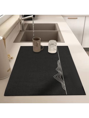 Yaci Shop S3 Tarzı 40X50CM Emici Sofra Paspaslar Banyo Paspas Kaymaz Drenaj Placemat Bulaşık Kurutma Pedi Isıya Dayanıklı Tezgah Üstü Mat Ev Aksesuarı (Yurt Dışından)