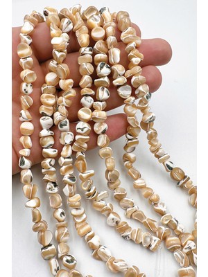 Ebruli Boncuk Doğal Basık Renkli Sedef Boncuk Takı Yapımı Aksesuar Bead (1 Dizi)