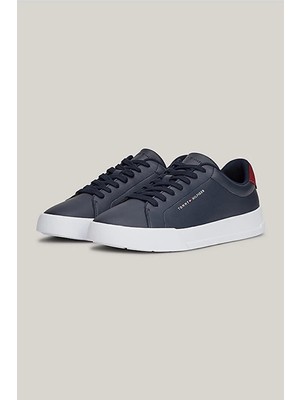 Tommy Hilfiger Erkek Deri Ess Grain Lacivert Sneaker