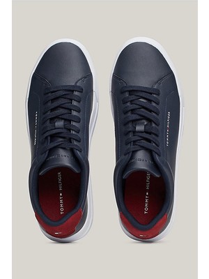 Tommy Hilfiger Erkek Deri Ess Grain Lacivert Sneaker